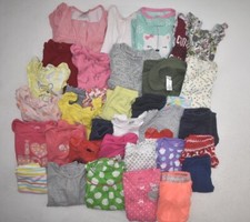 Wholesale Bulk Lot of 35 Girls Size 6-12 Months Mixed Season Tops Bottoms Pants