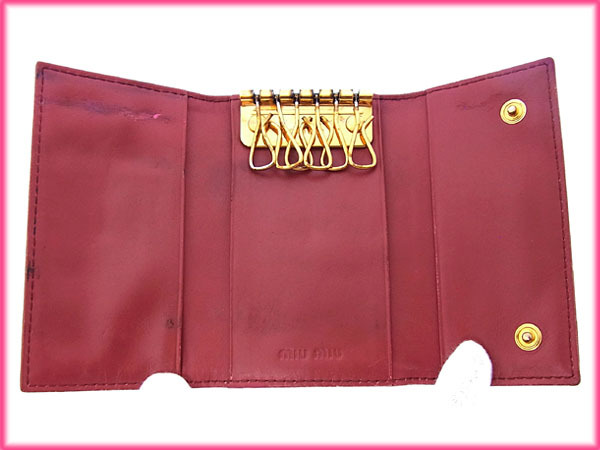 小物 miumiu archive key case miumiu Key holder Key case Pink Gold Woman Authentic Used
