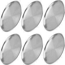 6 Pack 12 Inch Stainless Steel Dinner Plates, Double Layer round Metal Plates, S