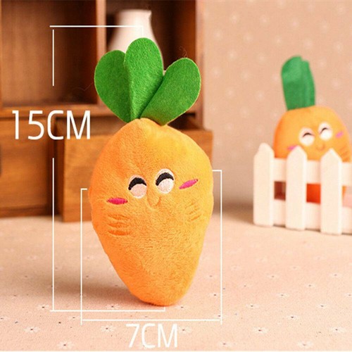 Cute Pet Supplies Soft Carrot Plush Chew Squeaker Sound Squeaky Toy for Dog` - Picture 10 of 11