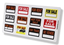 1:10 Scale For Sale Sticker Sign Pack RC Truck Body Decal Garage Diorama Plane