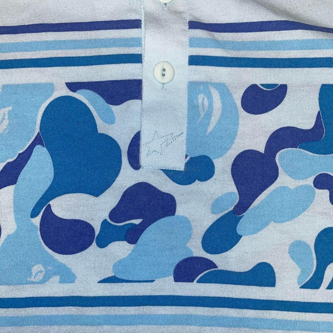 A BATHING APE 1st BLUE CAMO POLO SHIRT casual shortsleeve