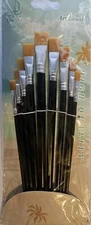 Dan Yi Flat Pointed Tip Nylon Hair Acrylic Watercolor Artists Paint Brush  9pcs