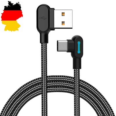   USB C Kabel Winkel 90 Grad LED Typ C Ladekabel Für Huawei Samsung Xiaomi  