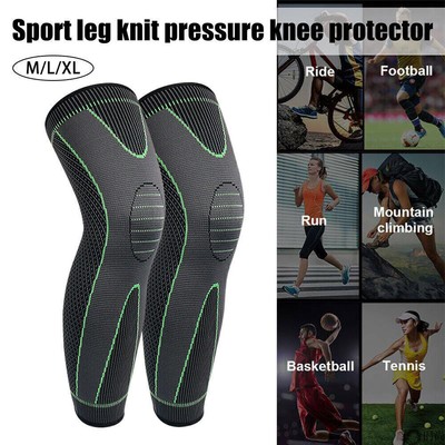 2X Knee Support Compression Brace Long Full Leg Sleeve Arthritis Running Gym New