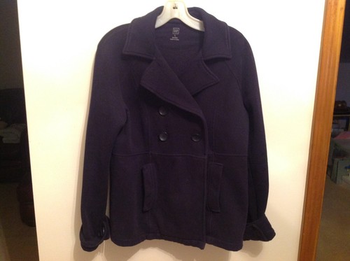 Gap Girls Coat Navy Blue Double Breasted 2pockets Size L REDUCED!!! - Picture 3 of 6