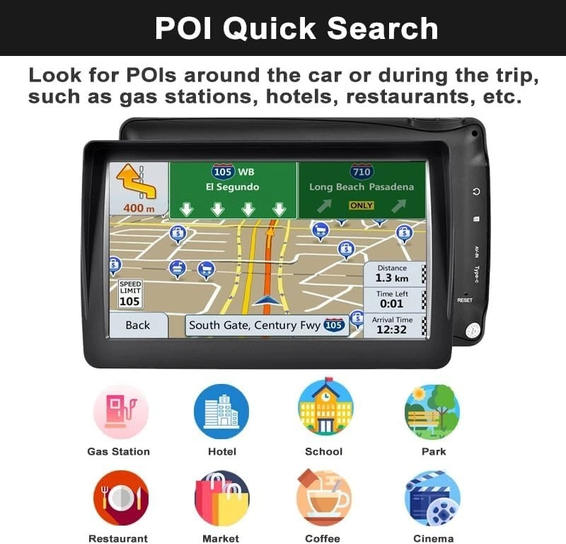 GPS Navigation for Car/Truck, Updated 2025 Maps, 7-inch Display, Voice Guidance - Image 3 of 4