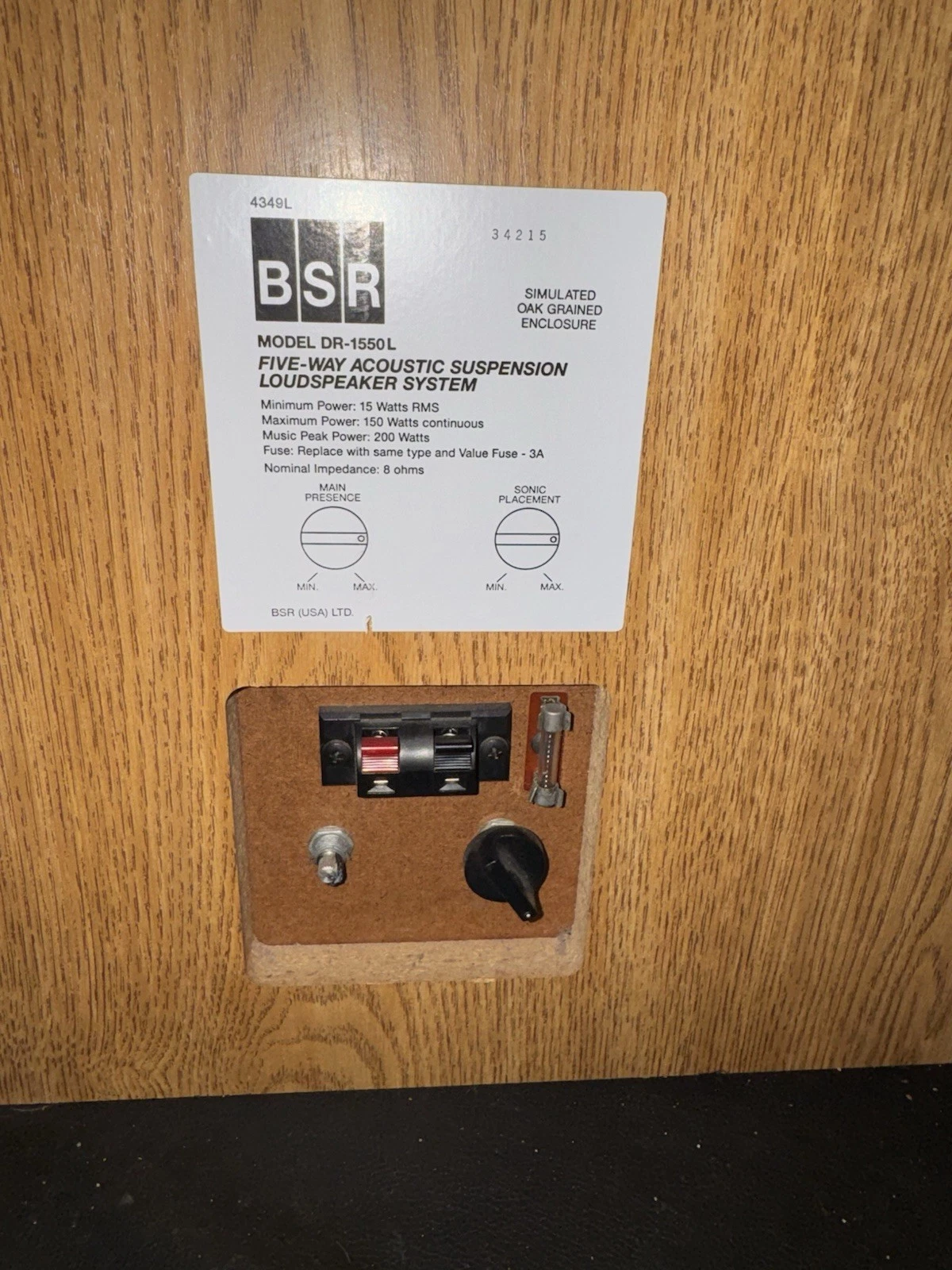 Vintage 1980s BSR Model DR-1550L Five-Way Acoustic Suspension Loudspeaker System - product detail image 14