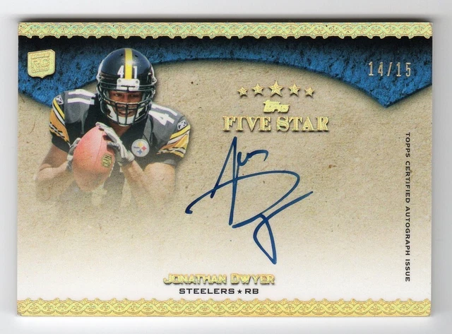 2010 Topps Five Star Rookie Autograph FQA-JD Jonathan Dwyer #14/15 Steelers