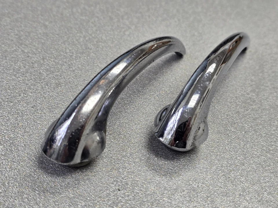 PAIR USED ORIGINAL GENUINE PORSCHE 356 A B C SC CHROME INTERIOR DOOR HANDLES #6 - Image 2 of 4