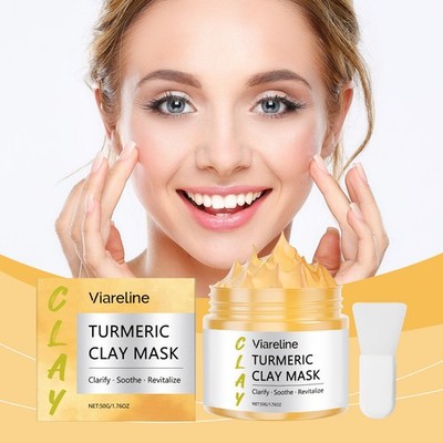 Turmeric Clay Mask for Brightening & Pore Cleansing, Hydrating Face Mask