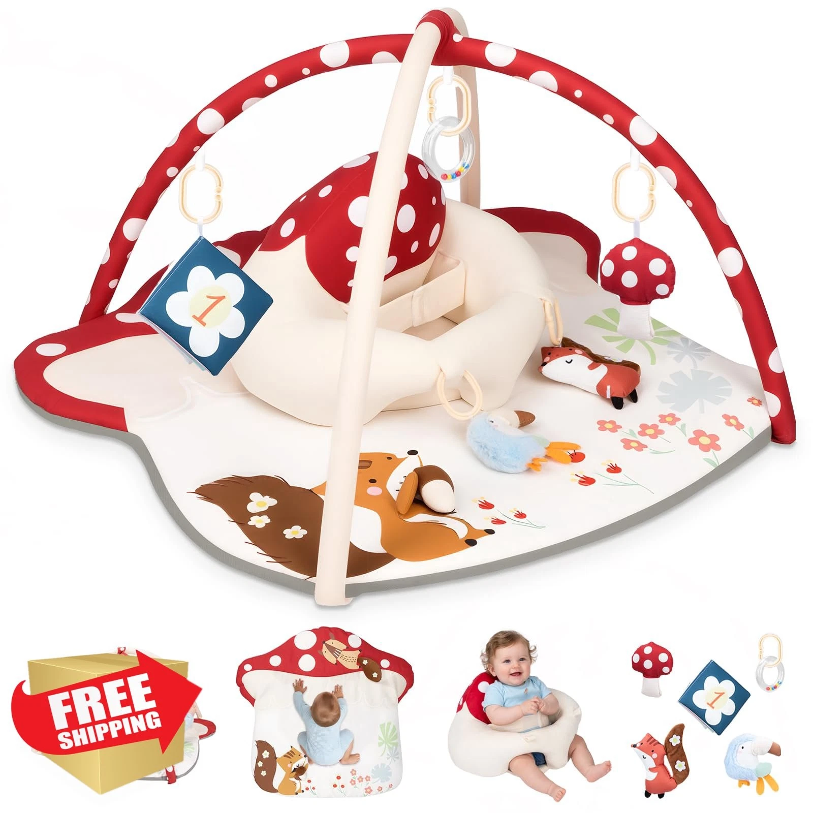 Baby Play Mat Activity Gym; Infant Sitting Up Seat; Red; 0-18 Months
Opens in a new window or tab