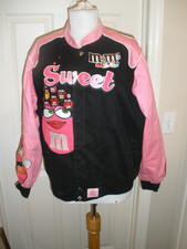 Rare Youth Pink/Black M M's Bomber Jacket 2XL/13-14 J H Design Embroidered