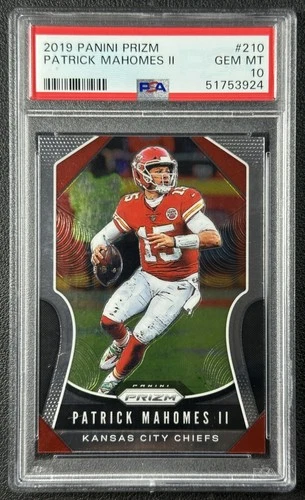 PATRICK MAHOMES II PSA 10 2019 PANINI PRIZM FOOTBALL #210 CHIEFS 3924