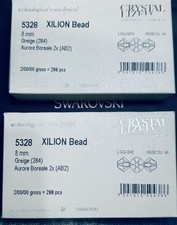 Swarovski 5328 8mm Greige AB 2X Austrian Beads 288 pcs Sealed packs.