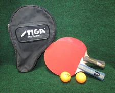 (2) STIGA Tournament Line Duplex Ping Pong Paddles Table Tennis, Cover, 2 Balls