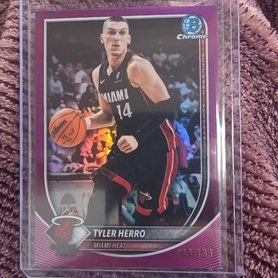 TOPPS 2025 BOWMAN CHROME TYLER HERRO #BCV-88 HEAT VETERANS PURPLE 049/299