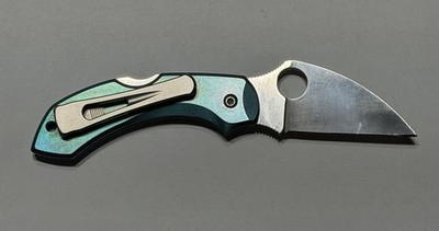 CUSTOM: Spyderco Dragonfly 2 K390 Wharncliffe , Titanium Flytanium Scales
