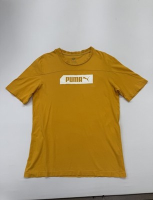 Puma Jungen Gelb Logo T-Shirt Big Kid Größe S Regular Fit Baumwolle