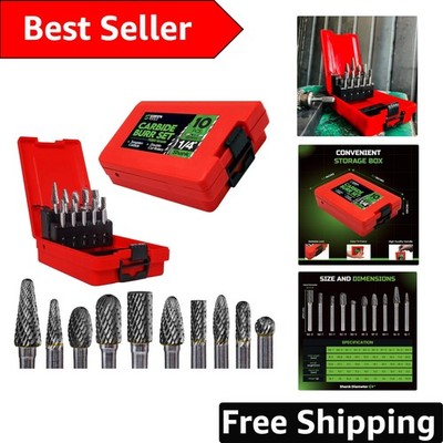 Comprehensive 10 Pcs Double Cut Burr Set for Rotary Tools   Unmatched Durability
