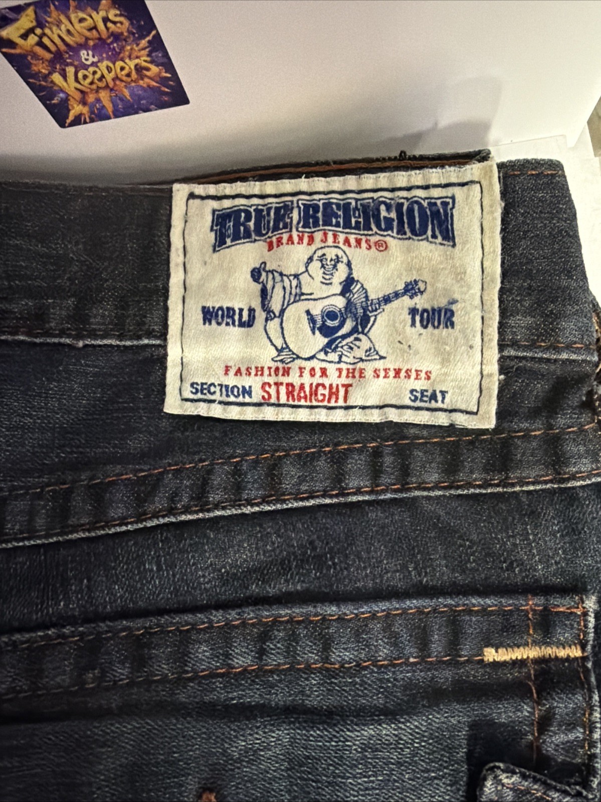 True Religion Mens Original Denim Straight Blue Jeans  size 38x32 thumbnail 2