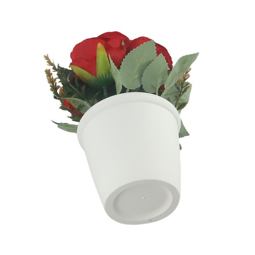 Rosa Fiore Artificiale Piante Feste Squisito Freshing Naturale IN Vaso - Foto 5 di 36