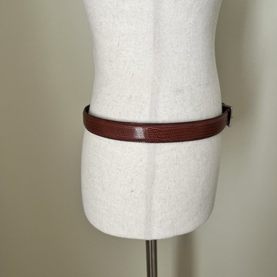 Polo Ralph Lauren Lizard Skin Leather Belt Brown Western Cowboy 29 POLO RALPH LAUREN Genuine Lizard Belt Sz. 28 Brown USA Made  main image 2