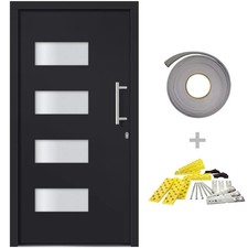 Haustür Eingangstür Aluminium und PVC Anthrazit 100x200 cm