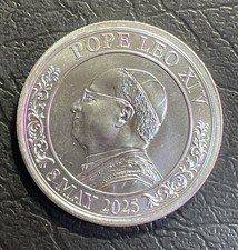 2025 1 Troy oz Pope Leo XIV Commemorative .999 Fine Silver Round 105.00 per troy oz