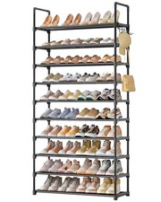 Shoe Rack for Closet - 10-Tier Shoe Organizer with Hook Rack, Large-Capacity ...