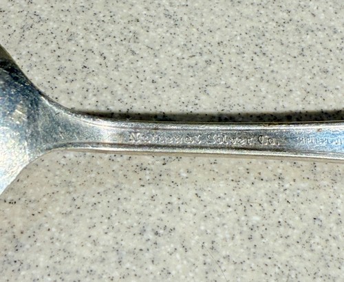 National Silver Co 1936 Three Silverplate Flatware Teaspoon Spoon Monogramed LS - Picture 4 of 5