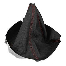 Universal Shift Boot Cover Car Shift Knob Boot Dust Cover Seams Faux Red