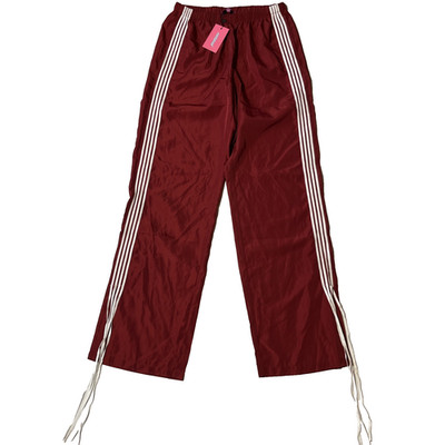 Edikted Windbreaker Track Pants Size S Red w/ White Extended Stripe Trousers NWT