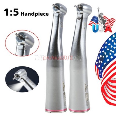 Dental 1:5 Increasing LED Contra Angle Handpiece Spray Ceramic Bearing