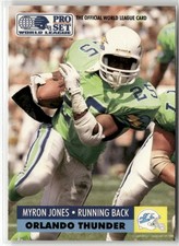 1991 PRO SET WLAF #114 MYRON JONES ORLANDO THUNDER