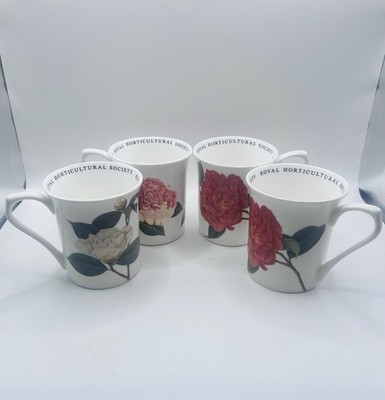 Queen's Kitchen Mugs Set of 4 Royal Horticulture Society Reeves Fine Bone China