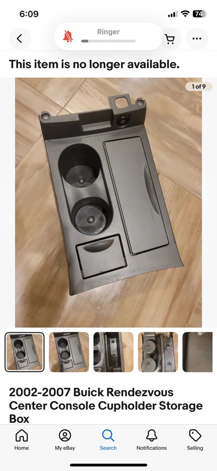 Buick Rendezvous 2002-2007 consola central portavasos inserto (1) negro envío gratuito Foto 4 de 4