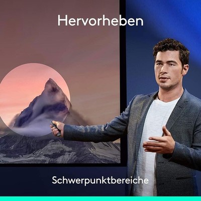 Logitech Spotlight Presenter Kabelloses Präsentationsgerät 30m Reichweite Grau