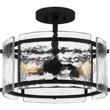 Quoizel FTS1716 3 Light 16"W Semi-Flush Drum Ceiling Fixture - Black