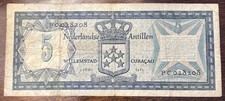 1972 5 Gulden Netherlands Antilles Fine