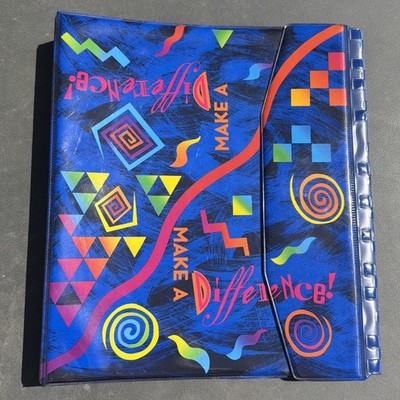 Vintage 1991 Flapper Binder Trapper Keeper Style Retro 3 Ring Notebook