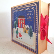 Bath & Body Works All Is Calm Empty Blue Gift Box with Ribbon.