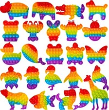 Popit Fidget Toy Push Bubble Sensory Stress Relief Kids Family Gift Game Rainbow