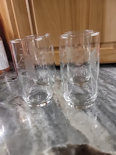 4 Princess House Heritage Crystal Tumblers 5" Glass Tumbler Set 11oz (Bx210)