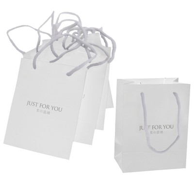 5PCS Paper Gift Party Bags Carry Bag Wedding Jewellery Birthday Small Grey