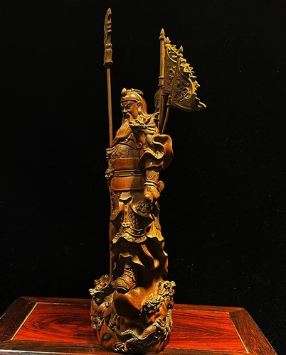 BY074 - 20 CM Tall Carved Boxwood Figurine Carving - Guan Yu Guan Gong Warrior - 第 6/9 張圖片
