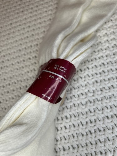 VTG 80s Socks Spring Hosiery Dress NWT 10-13 White Acrylic Nylon USA NOS 90s - Picture 5 of 9
