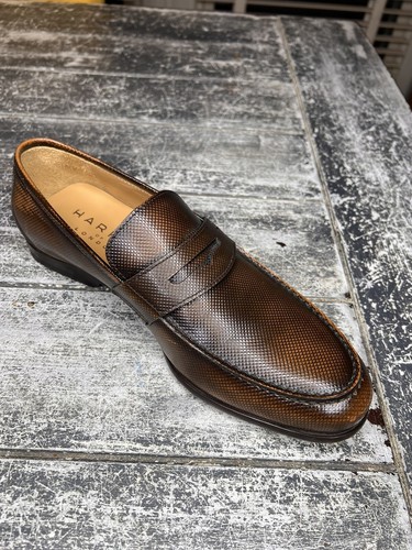 Harrys of london James Textured Calf Penny Loafers Sz 7.5 UK, 8.5 US - Picture 5 of 11