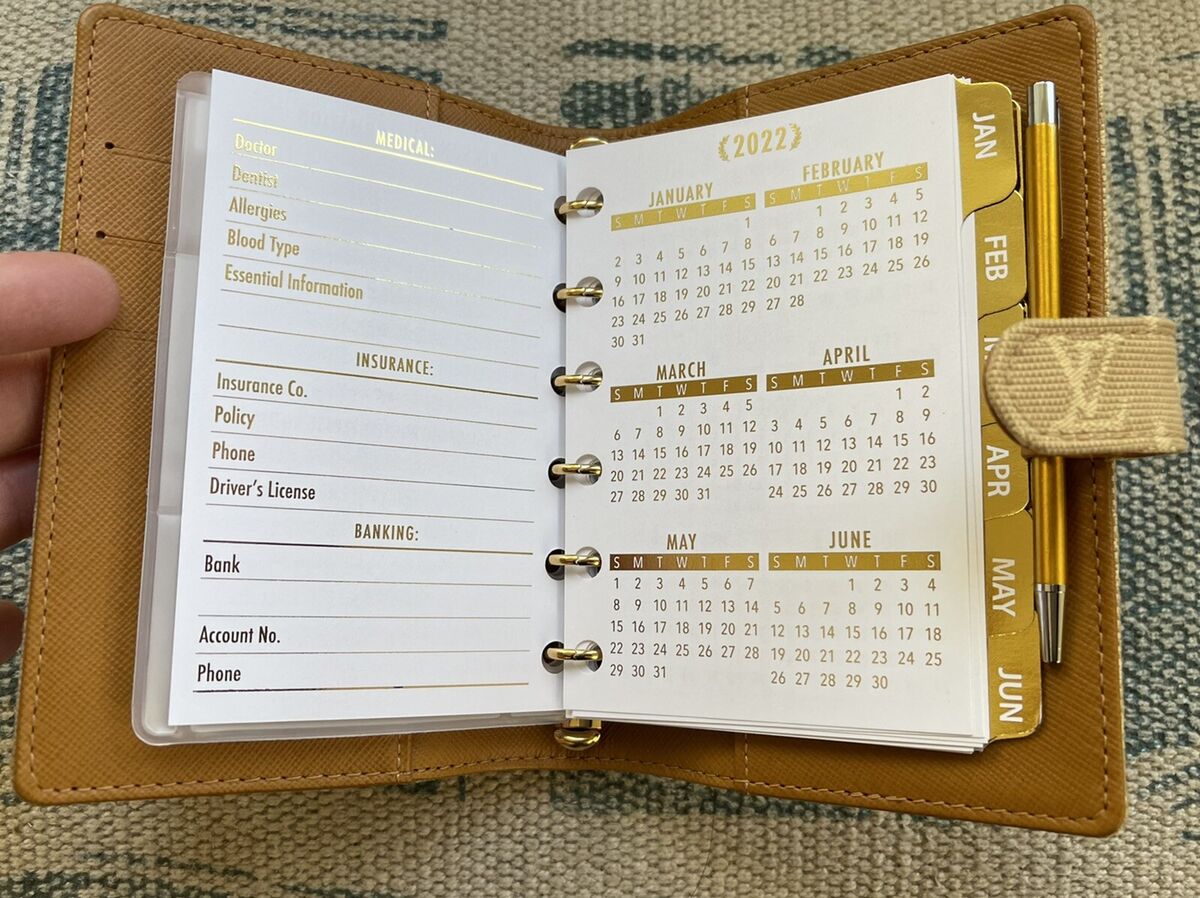 2024 2025 fits Louis Vuitton LV PM Agenda: Tabbed Insert 2024 2025 fits Louis Vuitton LV PM Agenda: Tabbed Insert
