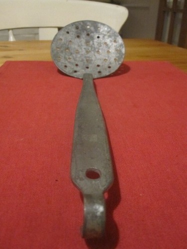 Vintage Galvanised Metal Ladle Cream Skimmer - Picture 6 of 9